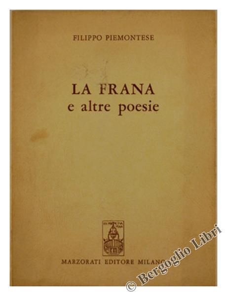 La Frana E Altre Poesie - Filippo Piemontese - copertina
