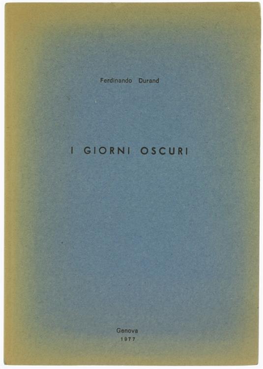 I Giorni Oscuri - Ferdinando Durand - copertina