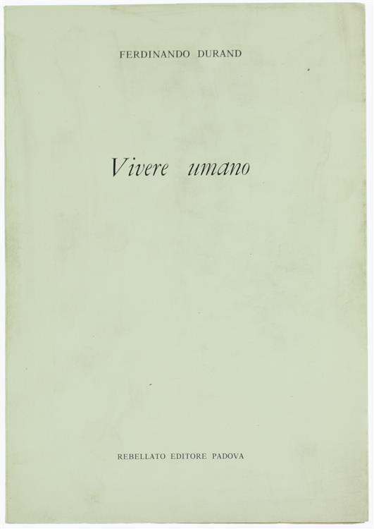 Vivere Umano - Ferdinando Durand - copertina