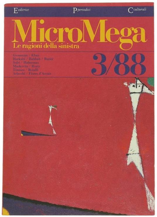 Micromega. 3/88. Le Ragioni Della Sinistra - copertina