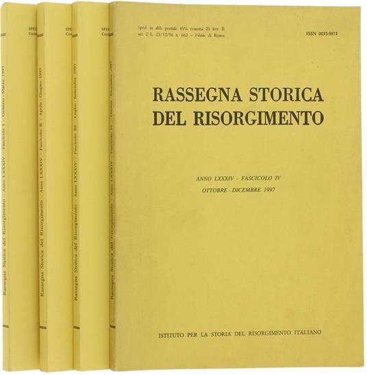 Rassegna Storica Del Risorgimento. Annata Completa 1997 (Anno Lxxiv) - copertina
