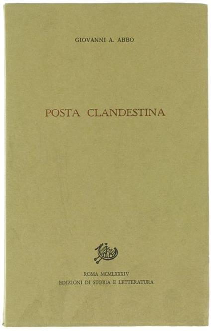 Posta clandestina - Giovanni A. Abbo - copertina