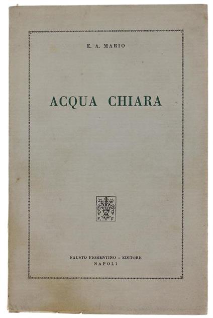 Acqua Chiara - E. A. Mario - copertina