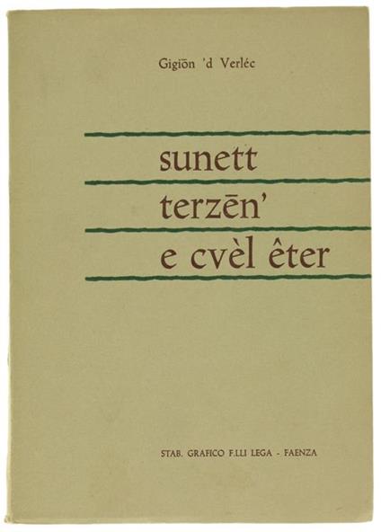 Sunett Terzen' E Cvel Eter - Luigi Montroni - copertina
