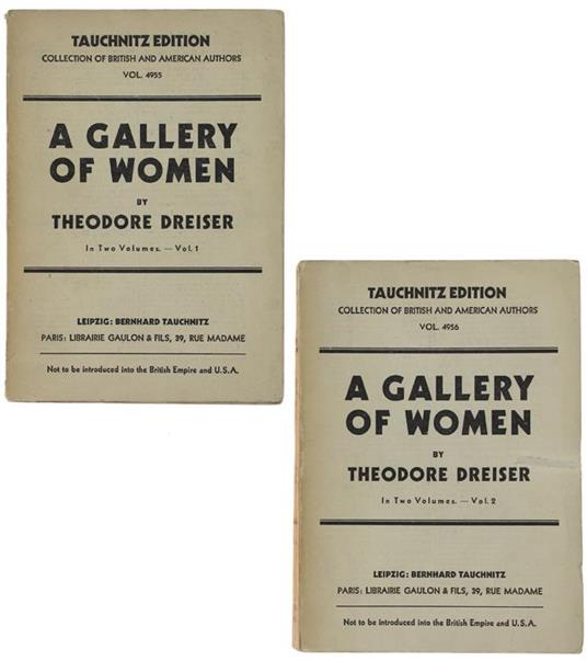 A Gallery Of Women. In Two Volumes - Theodore Dreiser - copertina