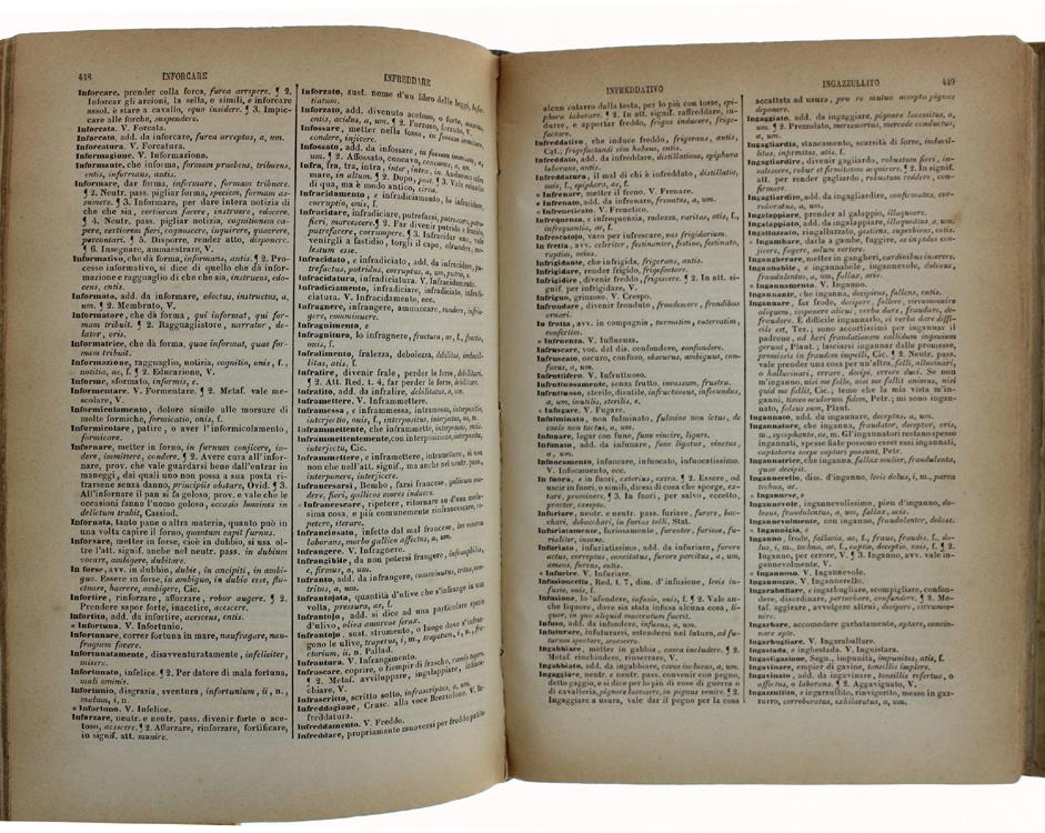 Lexicon Latini Italique Sermonis In Usum Scholarum Novum In Ordinem Digestum Atque Emendatum. Editio Septima - Vocabolario Italiano-Latino Ad Uso Delle Scuole Riordinato e Corretto. Settima Edizione Riveduta e Accresciuta