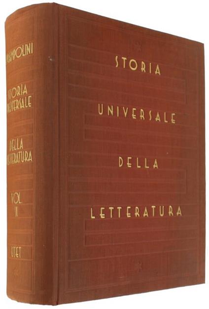 Storia Universale Della Letteratura. Volume Secondo - Giacomo Prampolini - copertina