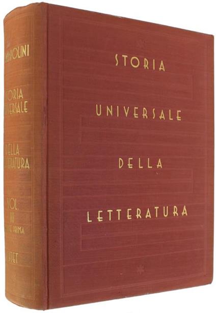 Storia Universale Della Letteratura. Volume Terzo. Parte Prima - Giacomo Prampolini - copertina