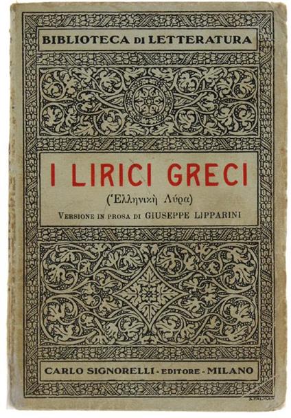 I Lirici Greci - copertina