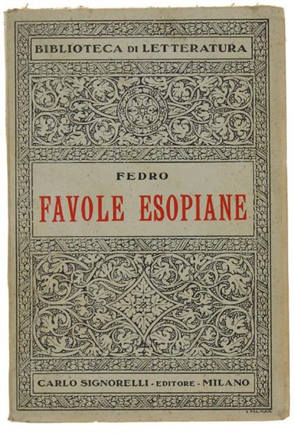 Favole Esopiane - Fedro - copertina