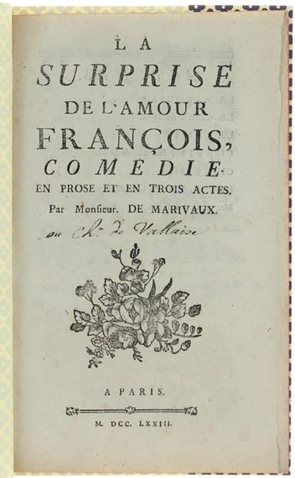 La Surprise De L'amour François, Comédie En Prose Et En Trois Actes - Pierre de Marivaux - copertina