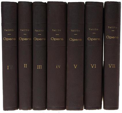 Opere Volgarizzate Da Giuseppe Petrucci Della Compagnia Di Gesù. Tomo I - Ii - Iii - Iv - V - Vi - Vii (Edizione Completa) - P. Cornelio Tacito - copertina