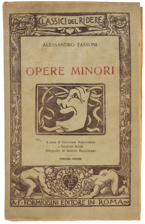 Opere Minori. Volume Primo - Alessandro Tassoni - copertina