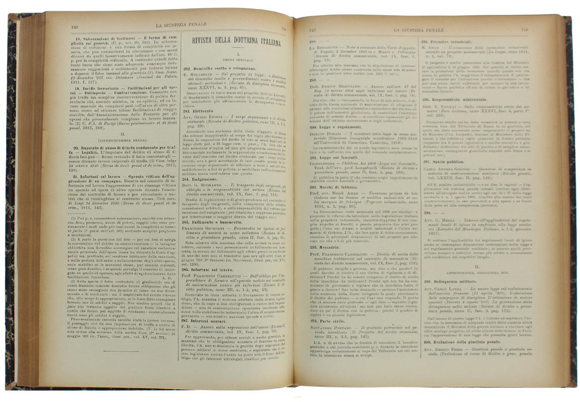 La Giustizia Penale. RIVISTA CRITICA SETTIMANALE di DOTTRINA, GIURISPRUDENZA, LEGISLAZIONE - 1911