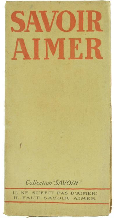 Savoir Aimer - Jacques Irmin - copertina