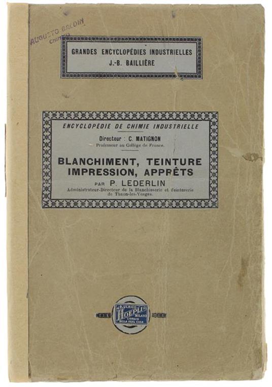 Blanchiment, Teinture Impression, Apprets - copertina