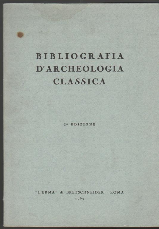 Bibliografia d'archeologia classica - copertina