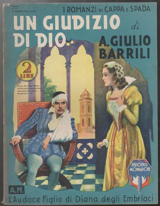 Un giudizio di Dio (L'audace figlio di Diana degli Embriaci) - Anton G. Barrili - copertina