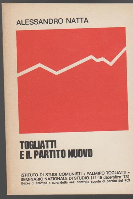 Togliatti e il partito nuovo (stampa 1974) - Alessandro Natta - copertina