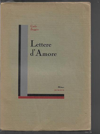 Lettere d'amore con 10 xilografie a due toni di Francesco Dal Pozzo - Carlo Saggio - copertina