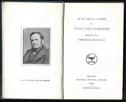 Le più belle pagine scelte da Vincenzo Morello - Luigi Settembrini - copertina