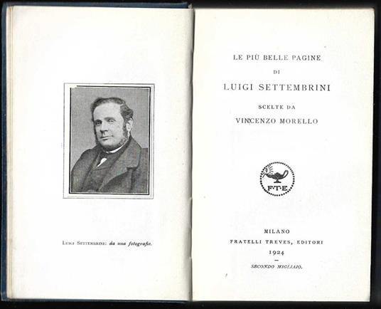 Le più belle pagine scelte da Vincenzo Morello - Luigi Settembrini - copertina