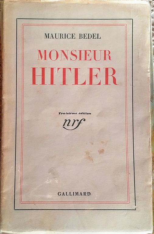 Monsieur Hitler - Maurice Bedel - copertina