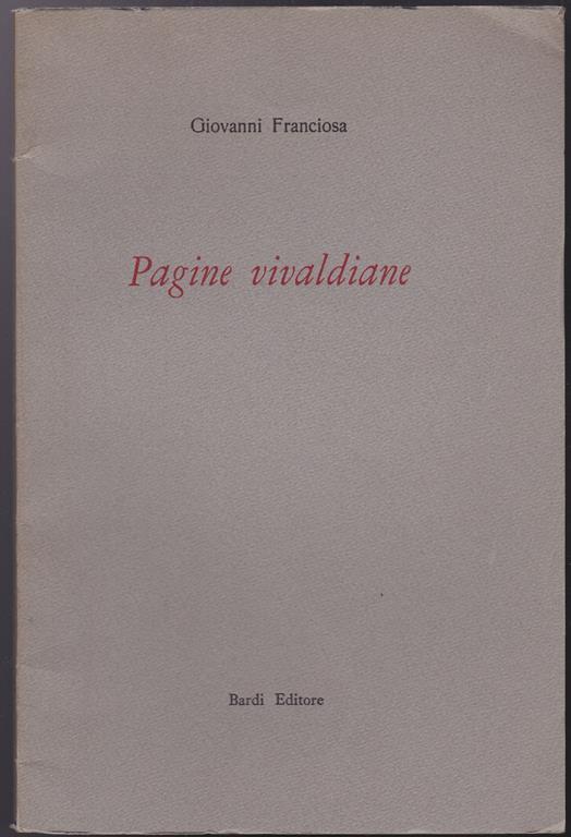 Pagine vivaldiane - Giovanni Franciosa - copertina