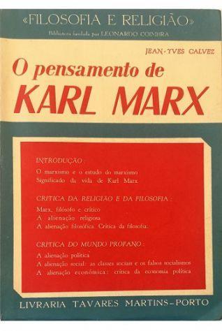 O pensamento de Karl Marx - Jean-Yves Calvez - copertina