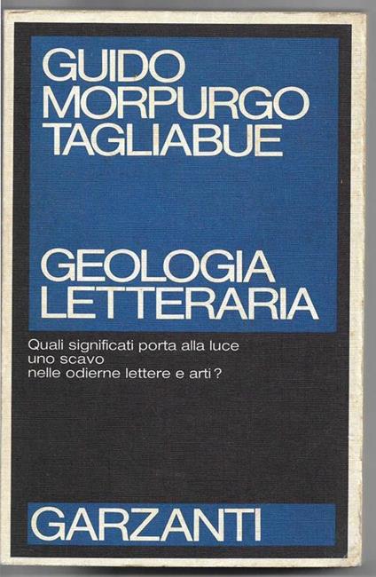 Geologia letteraria - Guido Morpurgo Tagliabue - copertina