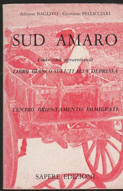 Sud Amaro: esodo come sopravvivenza Libro bianco sull'Italia depressa - Adriano Baglivo - copertina