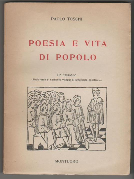 Poesia e vita di popolo II edizione - Paolo Toschi - copertina