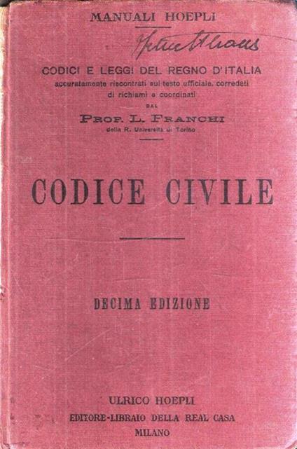 Codice Civile - Luigi Franchi - copertina