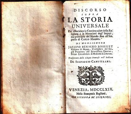 Discorso Sopra La Storia Universale - Jacques-Bénigne Bossuet - copertina