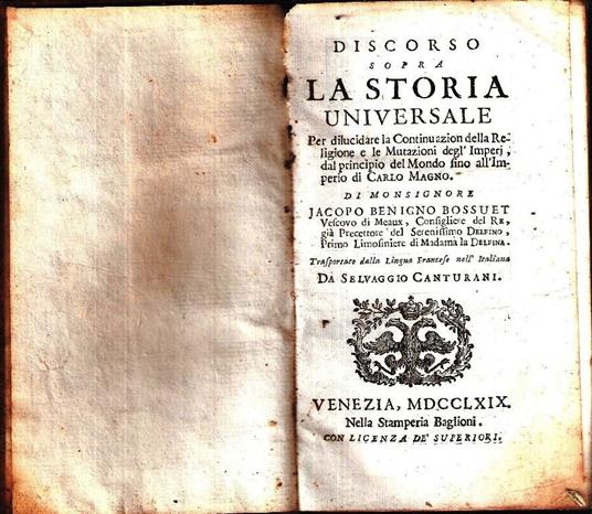 Discorso Sopra La Storia Universale - Jacques-Bénigne Bossuet - copertina
