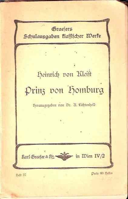 Prinz Von Homburg - Heinrich von Kleist - copertina