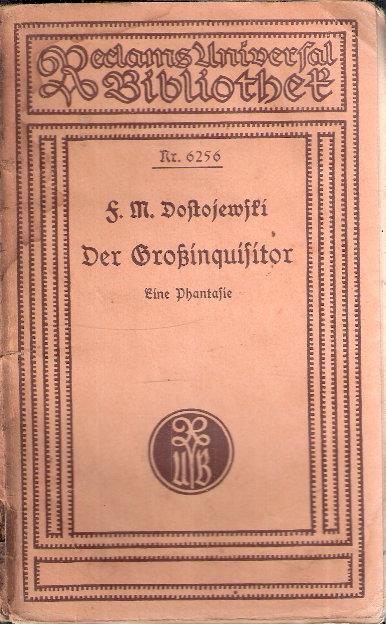 Die Grossinquisitor. Eine Phantasie - Fëdor Dostoevskij - copertina