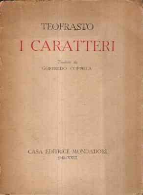 I Caratteri - Teofrasto - copertina