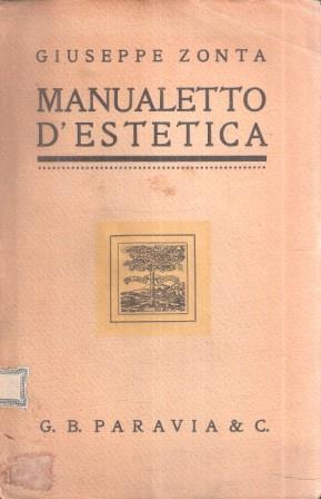 Manualetto D'estetica - Giuseppe Zonta - copertina