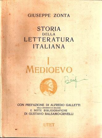 Storia Della Letteratura Italiana - Giuseppe Zonta - copertina