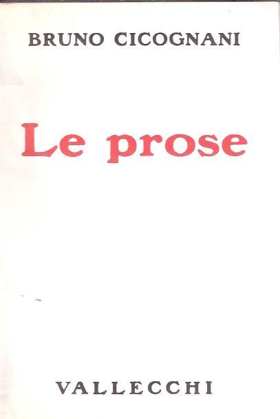 Le Prose - Bruno Cicognani - copertina