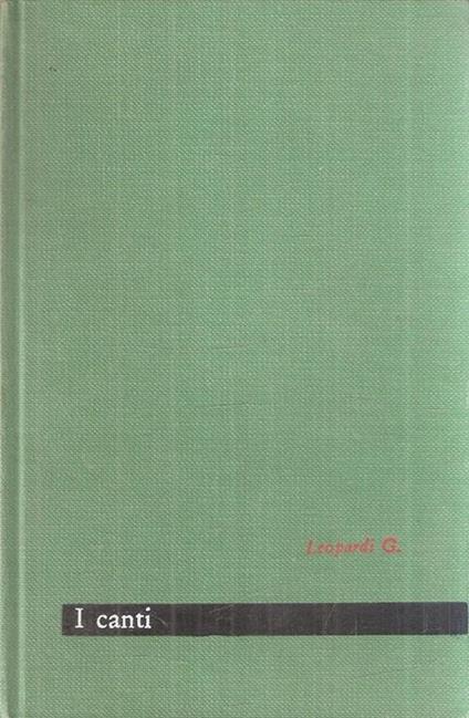 I Canti - Giacomo Leopardi - copertina
