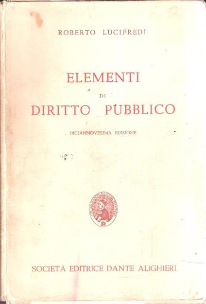 Elementi Di Diritto Pubblico - Roberto Lucifredi - copertina