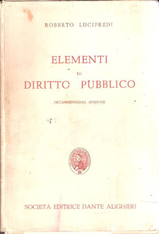 Elementi Di Diritto Pubblico - Roberto Lucifredi - copertina