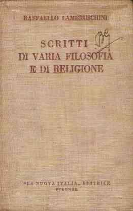 Scritti Di Varia Filosofia E Di Religione - Raffaello Lambruschini - copertina