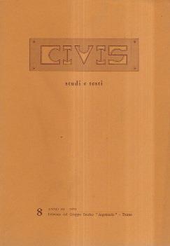 Civis - Atudi E Tesi N. 8 Anno Iii - copertina