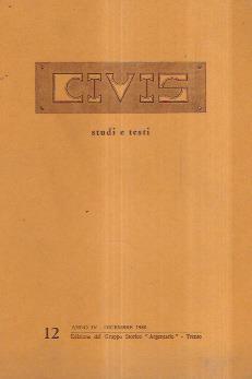 Civis. Studi E Testi N. 12 Anno Iv - copertina