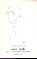Commemorazione Di Carlo Verde Nel Primo Anniversario Della Morte. 1febbraio 1986