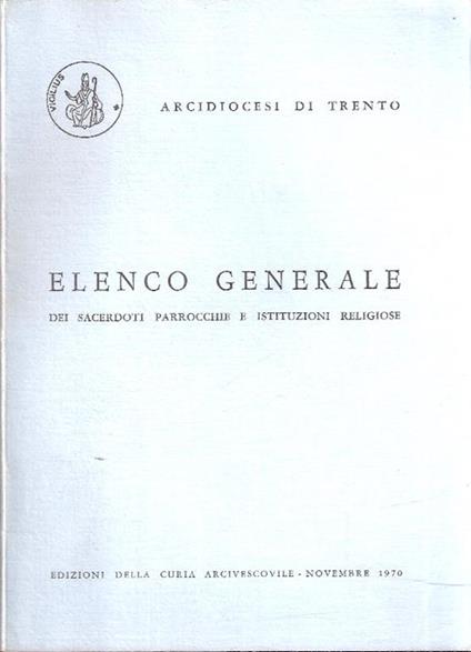 Elenco Generale Dei Sacerdoti Parrocchie E Istituzioni Religiose - copertina