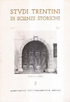 Studi Trentini Di Scienze Storiche 2/87. Sezione Prima - copertina